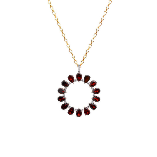 Circle of Life Garnet Pendant