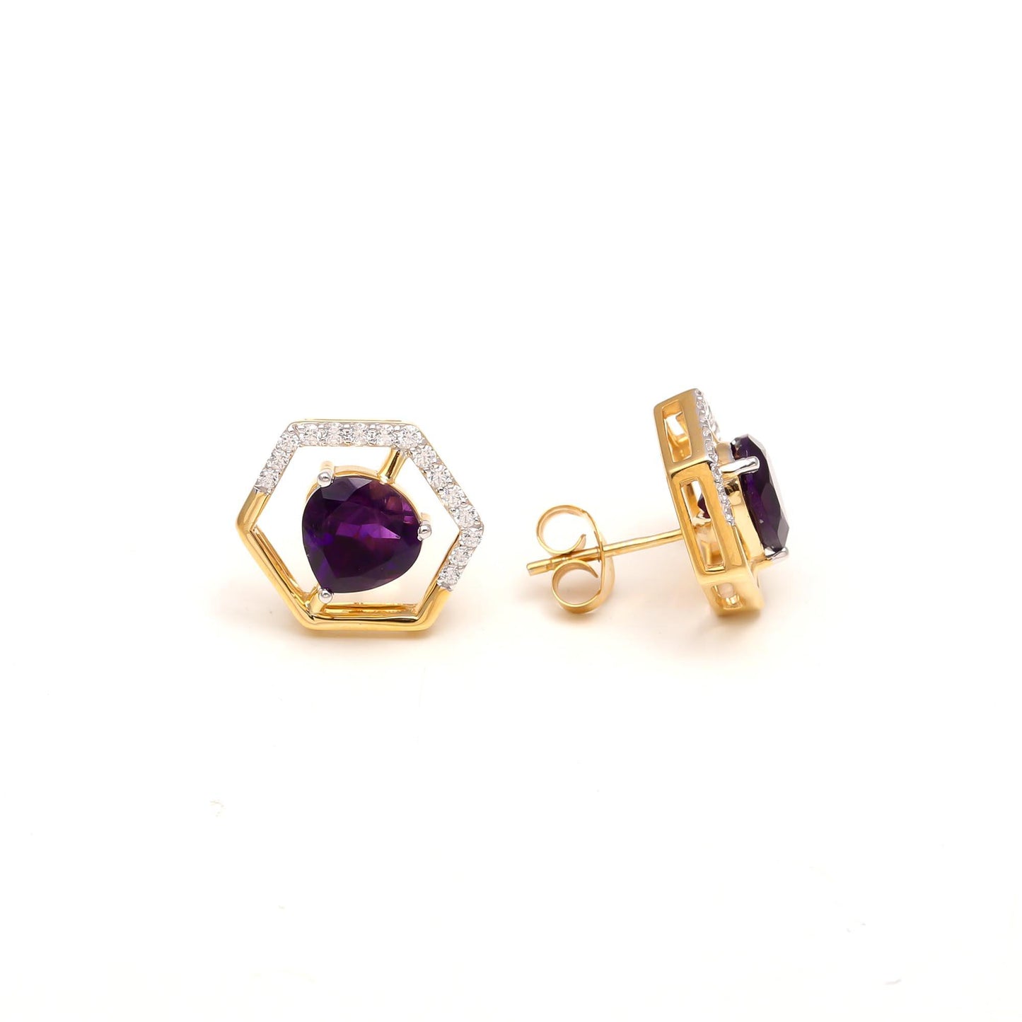 Amethyst Stud Earrings