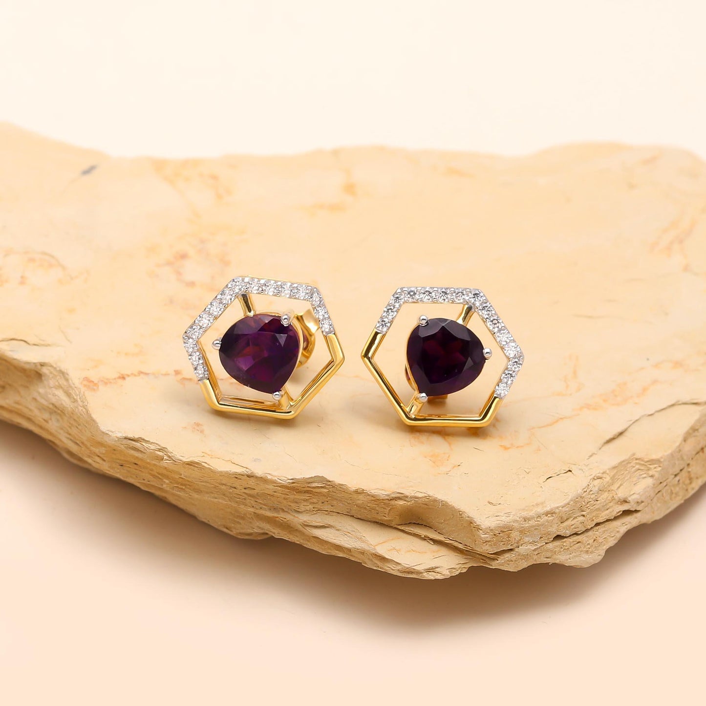 Amethyst Stud Earrings