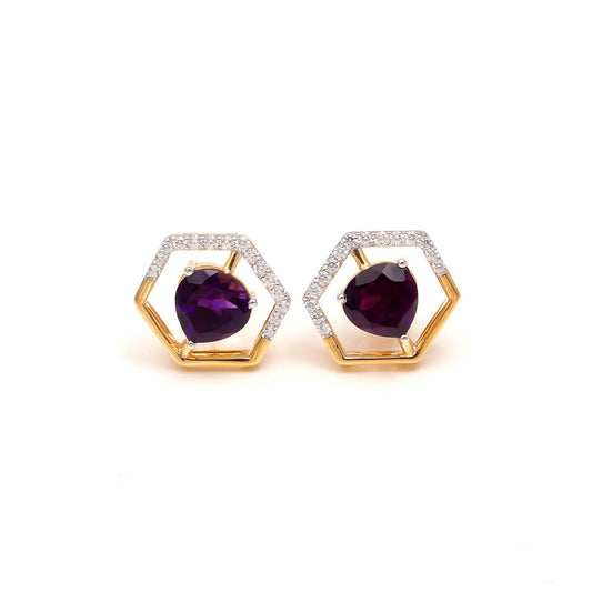 Amethyst Stud Earrings