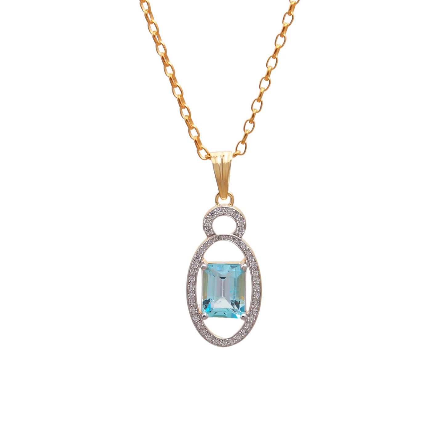 Radiant Blue Topaz Pendant