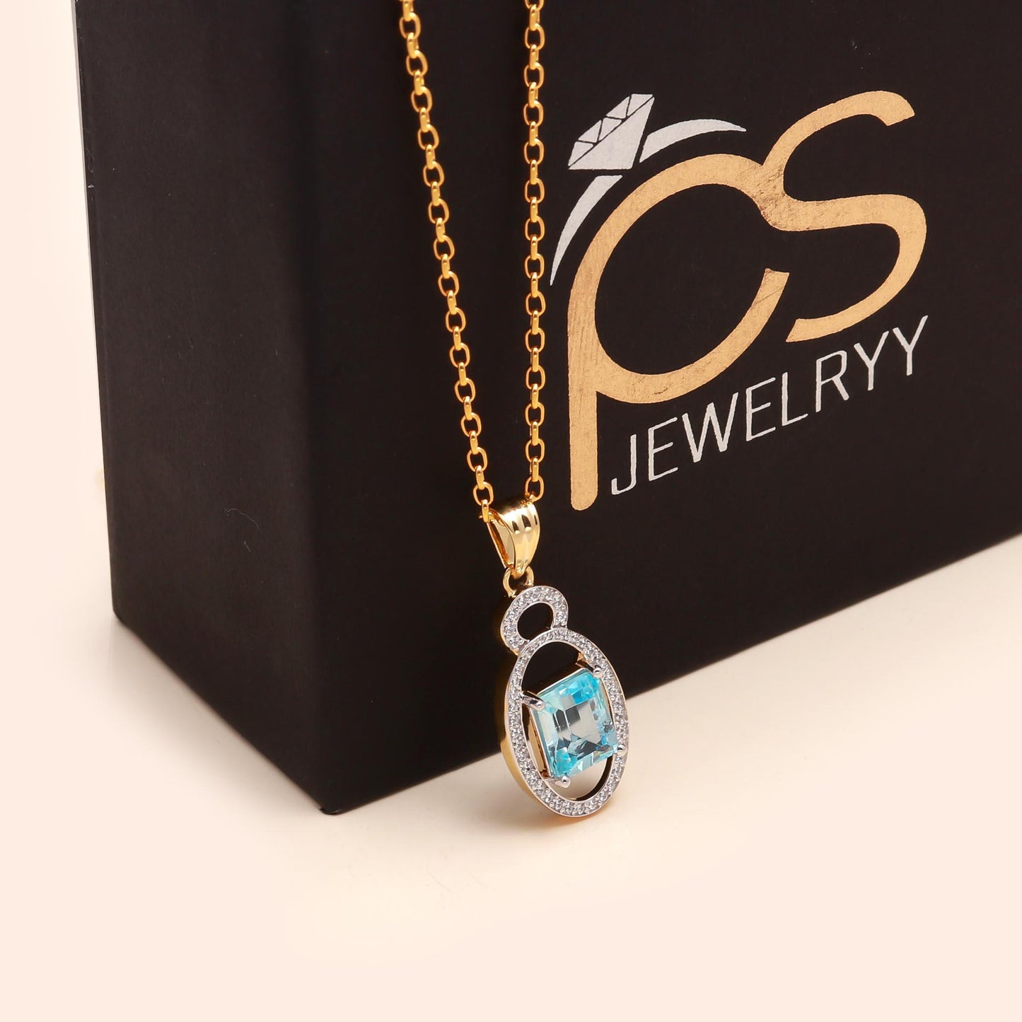 Radiant Blue Topaz Pendant